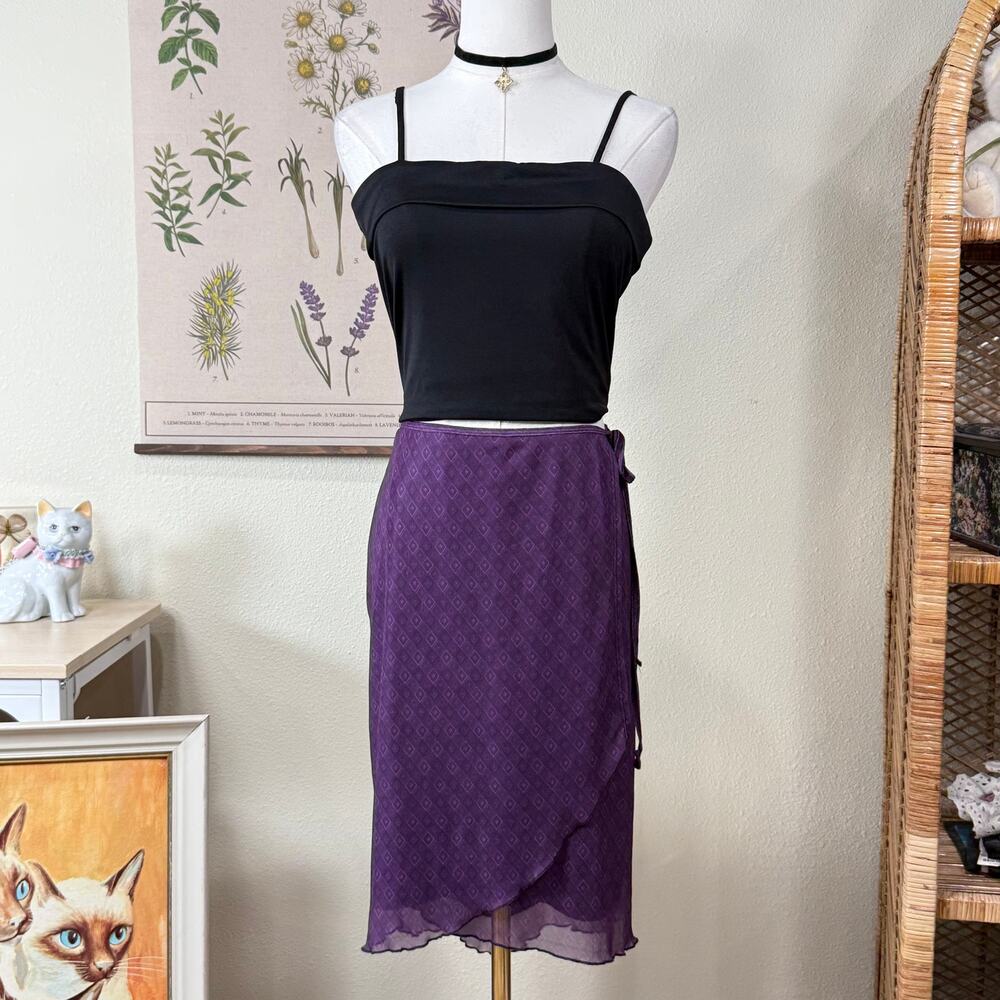 90s Y2k Mesh Wrap Skirt Witchy Whimsigoth Dark Fairy Grunge Romantic Forest S